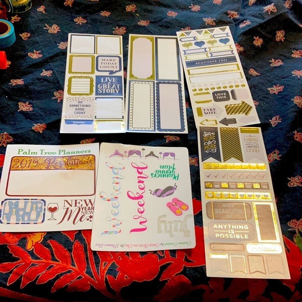 A lot of stickers  used